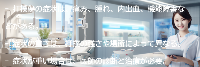 打撲傷の症状とは？の要点まとめ