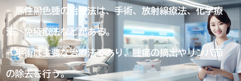 悪性黒色腫の治療法にはどのようなものがありますか？の要点まとめ