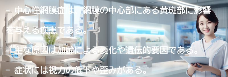 中心性網膜症とは何ですか？の要点まとめ