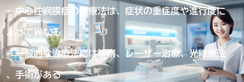 中心性網膜症の治療法にはどのようなものがありますか？の要点まとめ