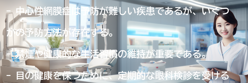 中心性網膜症の予防方法はありますか？の要点まとめ