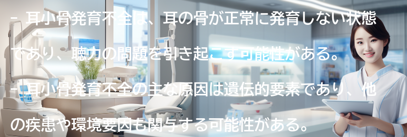 耳小骨発育不全の予防方法と生活への影響の要点まとめ