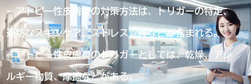 アトピー性皮膚炎の対策方法の要点まとめ