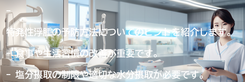 特発性浮腫を予防するためのヒントの要点まとめ