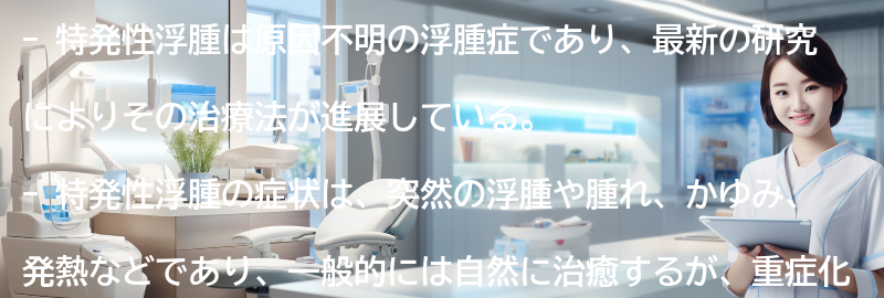 特発性浮腫についての最新研究と治療法の進展の要点まとめ