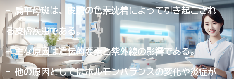 扁平母斑の主な原因は何ですか?の要点まとめ