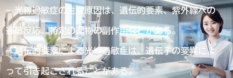 光線過敏症の主な原因は何ですか？の要点まとめ