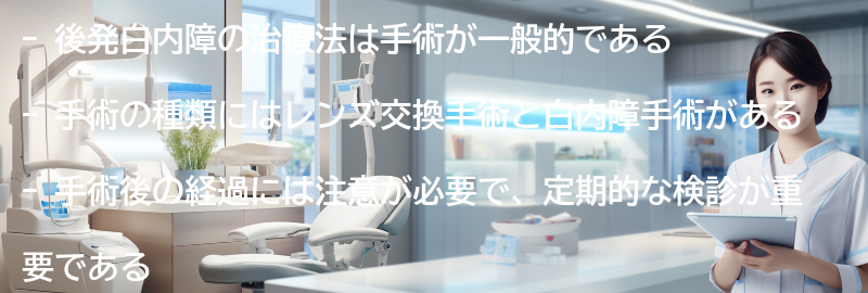 後発白内障の治療法の要点まとめ