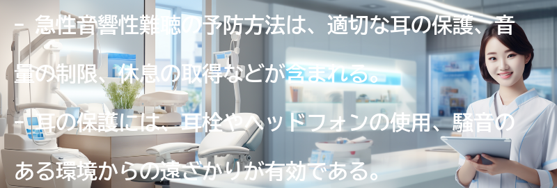 急性音響性難聴の予防方法とは？の要点まとめ