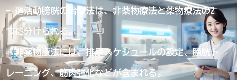 過活動膀胱の治療法にはどのようなものがありますか？の要点まとめ