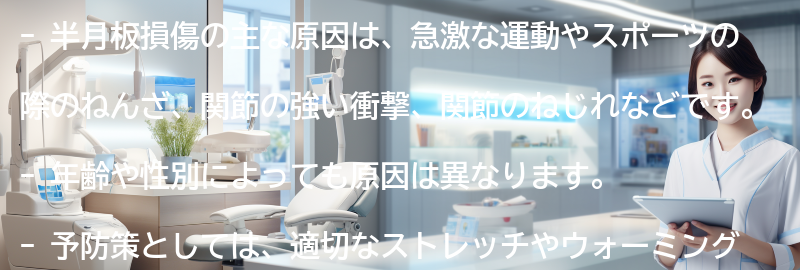 半月板損傷の主な原因は何ですか？の要点まとめ