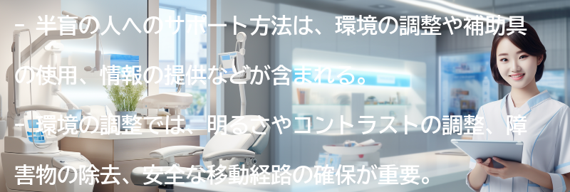 半盲の人へのサポート方法とは?の要点まとめ