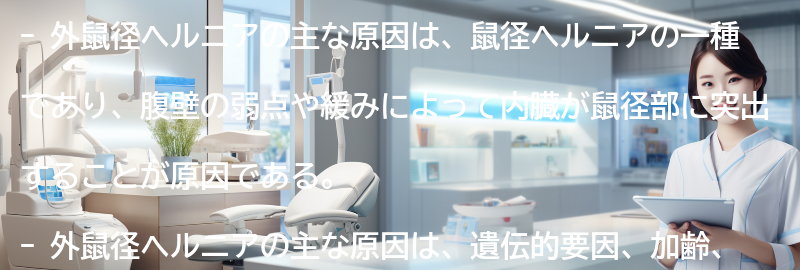 外鼠径ヘルニアの主な原因は何ですか？の要点まとめ