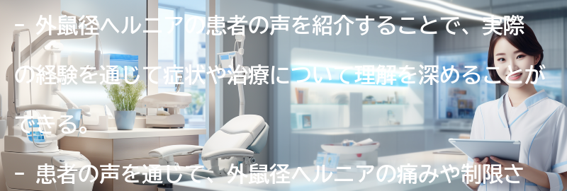 外鼠径ヘルニアの患者の声を紹介の要点まとめ