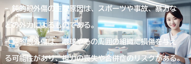鈍的眼外傷の主な原因とは？の要点まとめ