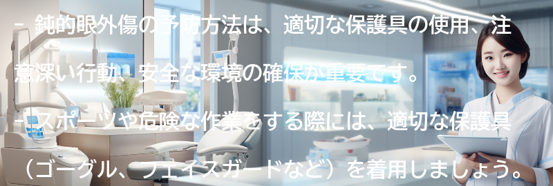 鈍的眼外傷の予防方法とは？の要点まとめ