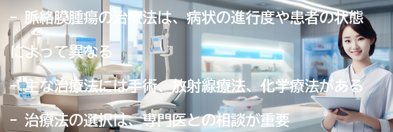 脈絡膜腫瘍の治療法にはどのようなものがありますか？の要点まとめ
