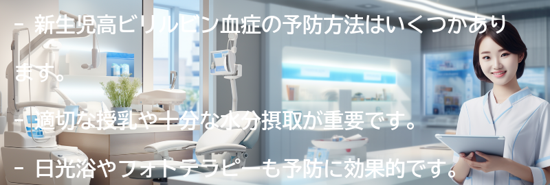 新生児高ビリルビン血症の予防方法はありますか？の要点まとめ